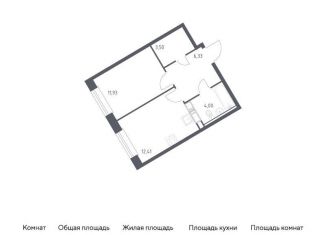 1-комнатная квартира на продажу, 38.2 м2, Москва, жилой комплекс Эко Бунино, 14.2
