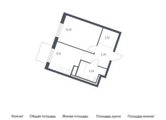 Продам однокомнатную квартиру, 34.4 м2, Ленинградская область