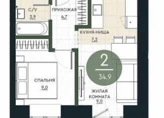 Продам 1-комнатную квартиру, 35 м2, Красноярск, улица Калинина, 175А, ЖК Глобус-Юг