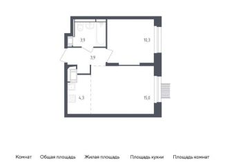 Однокомнатная квартира на продажу, 37.4 м2, Московская область, жилой комплекс Мытищи Парк, к4.2