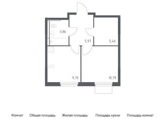 1-комнатная квартира на продажу, 35.8 м2, Мытищи, жилой комплекс Мытищи Парк, к5