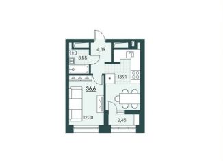 Продажа однокомнатной квартиры, 36.6 м2, Курганская область