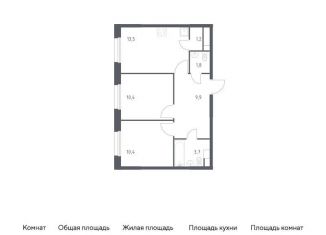 Продается 2-комнатная квартира, 50.9 м2, деревня Столбово, жилой комплекс Эко Бунино, 14.2