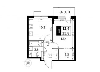 Продается 1-комнатная квартира, 35.8 м2, Химки