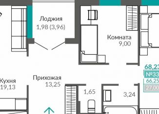 Продажа двухкомнатной квартиры, 66.3 м2, Симферополь