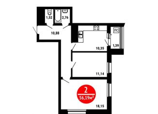 Продам 2-ком. квартиру, 56.2 м2, Уфа, Природная улица, 28/1, Ленинский район