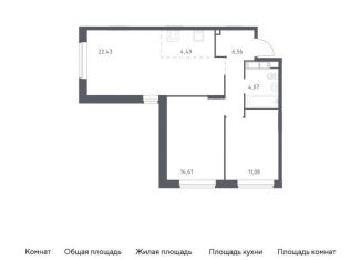 Продаю двухкомнатную квартиру, 63.2 м2, Балашиха, жилой квартал Новоград Павлино, к33