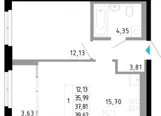 Продается однокомнатная квартира, 37.8 м2, Екатеринбург, Походная улица, 12, метро Ботаническая