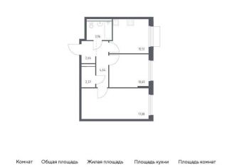 Двухкомнатная квартира на продажу, 51.9 м2, поселение Кокошкино, жилой комплекс Новое Внуково, к26