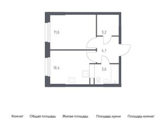 Однокомнатная квартира на продажу, 32.9 м2, Москва, жилой комплекс Эко Бунино, 14.2
