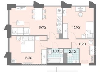 Продажа 2-ком. квартиры, 59.5 м2, Москва, метро Калужская, ЖК Обручева 30, к1