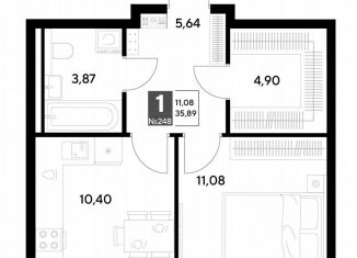 Продается 1-комнатная квартира, 35.9 м2, Калуга, Ленинский округ