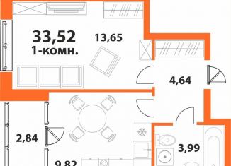 Продам однокомнатную квартиру, 33.5 м2, Ульяновская область, ЖК Аквамарин-2, 1