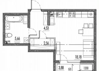 Продажа квартиры студии, 32.9 м2, Санкт-Петербург, Московское шоссе, 36, муниципальный округ Звёздное