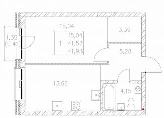 Продам однокомнатную квартиру, 41.9 м2, Казань, Адмиралтейская улица, 2, Кировский район