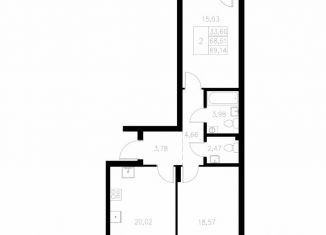 Продается 2-комнатная квартира, 69.1 м2, Астрахань, Адмиралтейская улица, 3