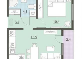 1-ком. квартира на продажу, 35.3 м2, Екатеринбург, улица Архитектора Белянкина, ЖК Меридиан