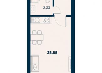 Продается 1-ком. квартира, 25.9 м2, поселок городского типа Заозерное