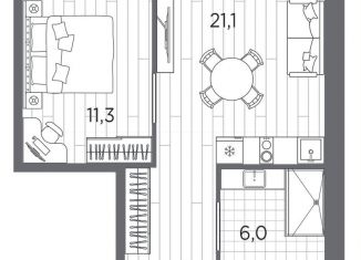 Продается 2-комнатная квартира, 38.4 м2, Санкт-Петербург, метро Нарвская, проспект Стачек, 62Б