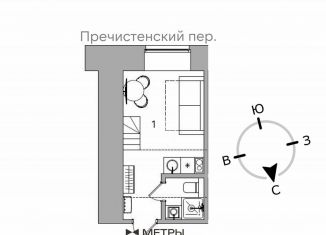 Продаю квартиру студию, 17.3 м2, Москва, метро Кропоткинская, Пречистенский переулок, 22/4