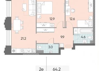 Продаю 2-комнатную квартиру, 64.2 м2, Москва, жилой комплекс Зиларт, 21/22, Даниловский район