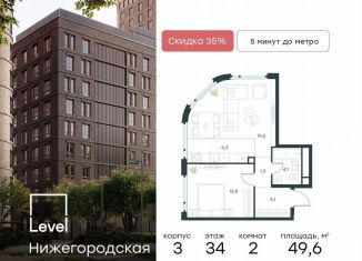 Продажа 2-комнатной квартиры, 49.6 м2, Москва, метро Перово