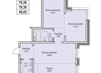 Продается 3-комнатная квартира, 79.4 м2, Иркутск, Култукская улица