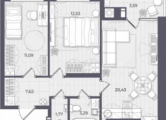 Продается 2-комнатная квартира, 60.3 м2, Астрахань