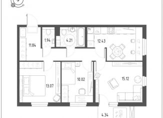 Продается 3-комнатная квартира, 69.5 м2, Екатеринбург, Машинная улица, 31И, метро Геологическая