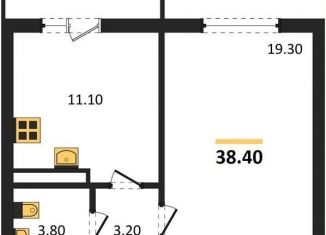 Однокомнатная квартира на продажу, 38.4 м2, село Ямное, Просёлочная улица, 2к5