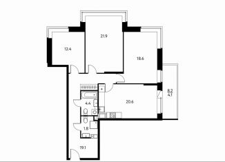 3-ком. квартира на продажу, 98.8 м2, Щёлково, Центральная улица, 67