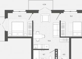 Продам 2-комнатную квартиру, 54.9 м2, Алтайский край, Змеиногорский тракт, 35Бк2