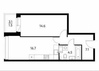 Продажа 1-ком. квартиры, 42.9 м2, Щёлково, Центральная улица, 65