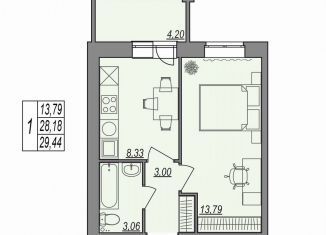 Продам 1-комнатную квартиру, 29.4 м2, Волгоград