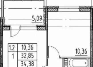 Продажа 1-ком. квартиры, 34.4 м2, Санкт-Петербург, Пулковское шоссе, 95к3