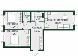 Продается 3-ком. квартира, 66.4 м2, Челябинская область, Спортивная улица, 12