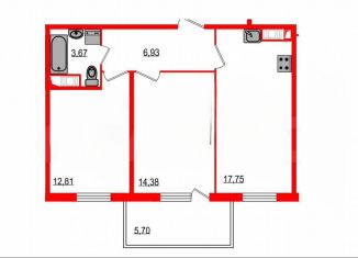 Продам 2-комнатную квартиру, 61 м2, Санкт-Петербург, муниципальный округ Новоизмайловское, 1-й Предпортовый проезд, 15