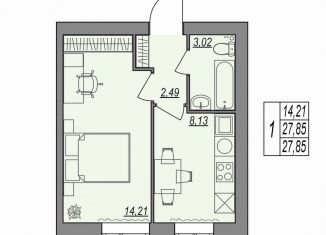 Продажа 1-ком. квартиры, 27.9 м2, Волгоград