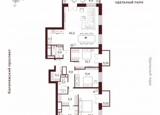 Продаю 3-ком. квартиру, 132.8 м2, Санкт-Петербург, метро Пионерская