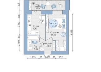 Продаю однокомнатную квартиру, 34.9 м2, Туймазы, улица 70 лет Октября, 13В