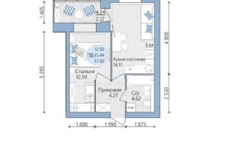 Продается 1-ком. квартира, 37.6 м2, Туймазы, улица 70 лет Октября, 13В