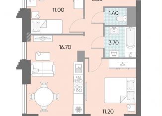 Продажа двухкомнатной квартиры, 52.6 м2, Москва, ЖК Обручева 30, к1, район Коньково