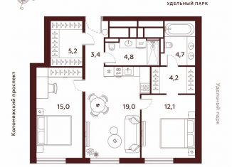 Продаю двухкомнатную квартиру, 68.4 м2, Санкт-Петербург