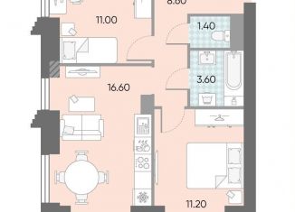 Продается 2-ком. квартира, 52.4 м2, Москва, ЖК Обручева 30, к1, район Коньково