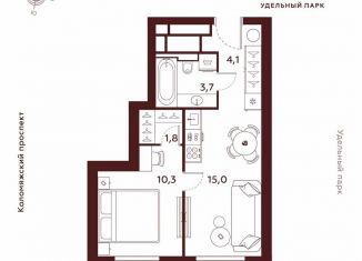 1-ком. квартира на продажу, 34.9 м2, Санкт-Петербург, метро Пионерская