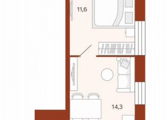 Продается однокомнатная квартира, 32.9 м2, Тюмень, улица Новаторов, 30