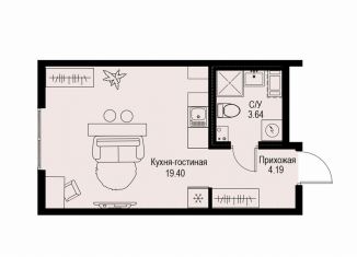 Продается квартира студия, 27.2 м2, Санкт-Петербург, метро Петроградская