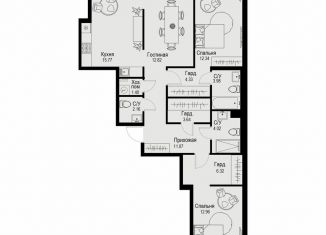 3-ком. квартира на продажу, 90.8 м2, Санкт-Петербург, Петроградский район