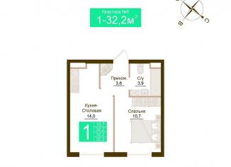 Продажа однокомнатной квартиры, 36.4 м2, посёлок городского типа Молодёжное