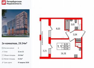 Продаю однокомнатную квартиру, 29.5 м2, Ленинградская область